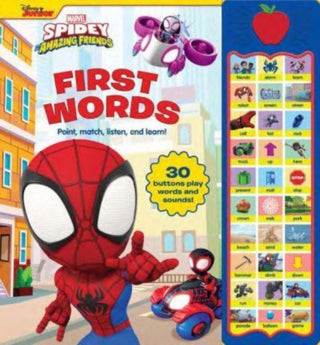 Cover image for 9781503767386 - Disney Junior Marvel Spidey and His Amazing Friends: First Words Sound Book