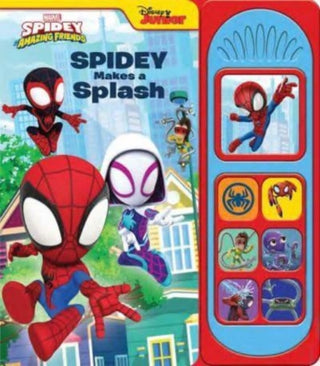Cover image for 9781503767591 - Disney Junior Marvel Spidey Makes A Splash Sound Book
