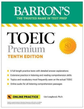 Cover image for 9781506288123 - TOEIC Premium: 6 Practice Tests + Online Audio, Tenth Edition