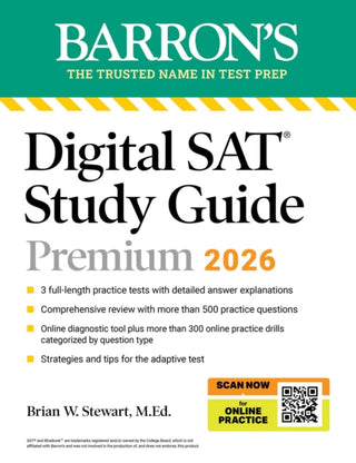 Cover image for 9781506297637 - Digital SAT Study Guide Premium, 2026: 3 Practice Tests + Comprehensive Review + Online Practice