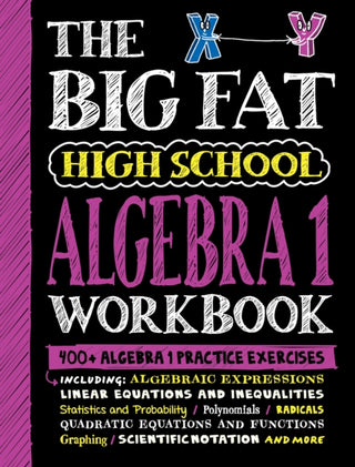 Cover image for 9781523518395 - The Big Fat High School Algebra 1 Workbook