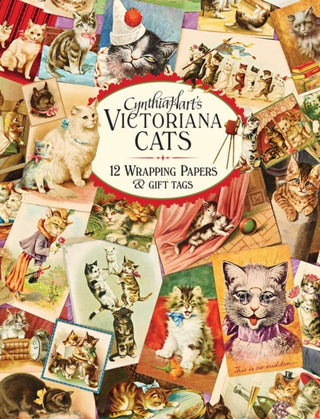 Cover image for 9781523523740 - Cynthia Hart's Victoriana Cats: 12 Wrapping Papers and Gift Tags