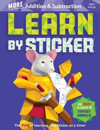 Cover image for 9781523524242 - Learn by Sticker: More Addition & Subtraction