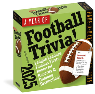Cover image for 9781523526550 - Year of Football Trivia! Page-A-Day® Calendar 2025