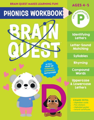 Cover image for 9781523527830 - Brain Quest Phonics Workbook: Pre-Kindergarten