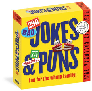 Cover image for 9781523530410 - 290 Bad Jokes & 75 Punderful Puns Page-A-Day® Calendar 2026