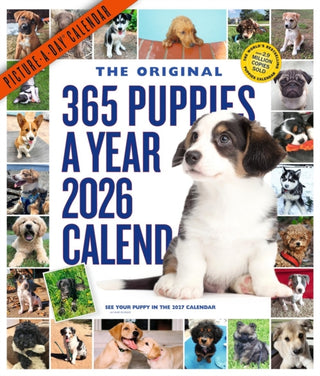 Cover image for 9781523531332 - 365 Puppies-A-Year Picture-A-Day® Wall Calendar 2026