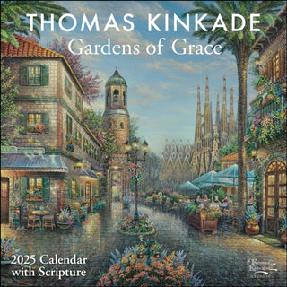 Cover image for 9781524889104 - Thomas Kinkade Gardens of Grace with Scripture 2025 Wall Calendar