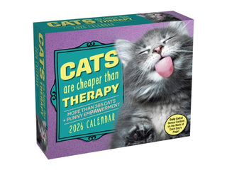 Cover image for 9781524896942 - Cats Are Cheaper Than Therapy 2026 Day-to-Day Calendar