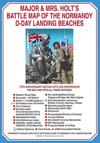 Cover image for 9781526764942 - Major & Mrs Holt's Battle Map of The Normandy D-Day Landing Beaches (Map)