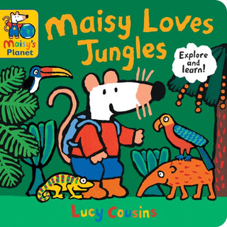 Cover image for 9781529523096 - Maisy Loves Jungles: A Maisy's Planet Book