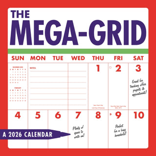 Cover image for 9781529830354 - Mega Grid Square Wall Sunday Start Calen