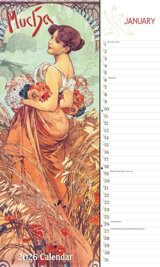 Cover image for 9781529847512 - Mucha Deluxe Wall Sunday Start Calendar