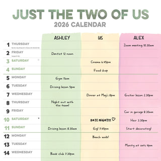 Cover image for 9781529848236 - Just The Two Of Us Planner Wall Calendar