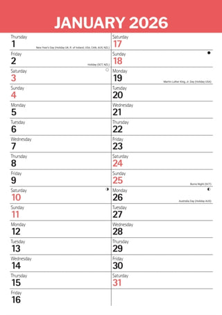 Cover image for 9781529848304 - Red Black Large Engagement Planner A3 Ca