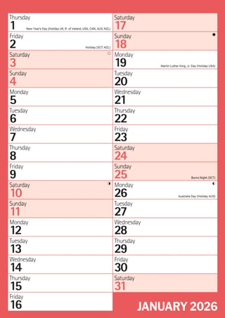 Cover image for 9781529848403 - Red Black Monthly Engagement Portrait A4