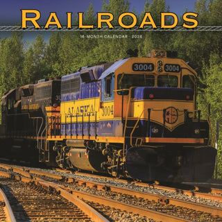 Cover image for 9781529851182 - Railroads Square Wall Sunday Start Calen