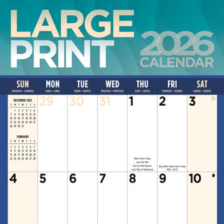 Cover image for 9781529851779 - Large Print Square Wall Sunday Start Cal