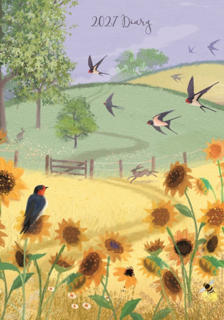 Cover image for 9781529866049 - Fashion Diary Swallows & Sunflowers A5 D