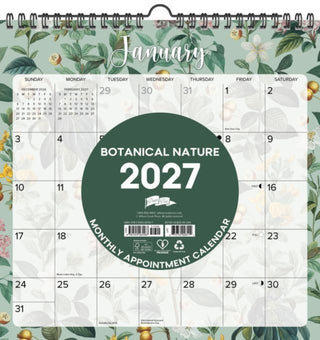 Cover image for 9781549265587 - Botanical Nature 2027 12" x 12" Spiral Wall Calendar
