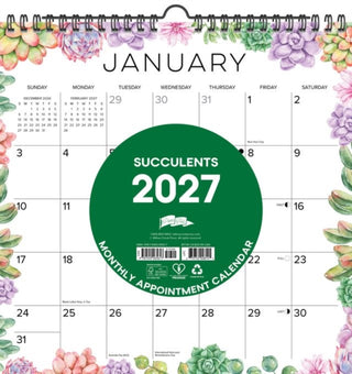 Cover image for 9781549265617 - Succulents 20267 12" x 12" Spiral Wall Calendar