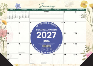 Cover image for 9781549266454 - Botanical Garden 2027 17" x 12" Monthly Deskpad