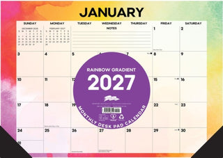 Cover image for 9781549266515 - Rainbow Gradient 2027 17" x 12" Monthly Deskpad