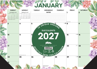 Cover image for 9781549266522 - Succulents 2027 17" x 12" Monthly Deskpad