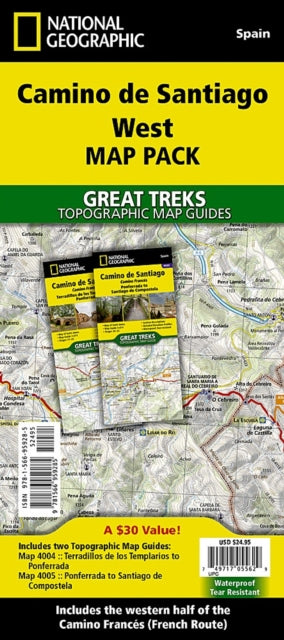 Supplemental image for 9781566959285 - Camino de Santiago West Map Map Pack Bundle