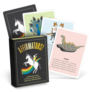 Supplemental image for 9781601067111 - Affirmators! 50 Affirmation Cards Deck to Help You Help Yourself - Without the Self-Helpy-Ness!