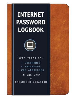 Cover image for 9781631061943 - Internet Password Logbook (Cognac Leatherette)