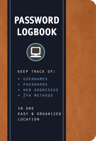 Cover image for 9781631061943 - Password Logbook (Cognac Leatherette)