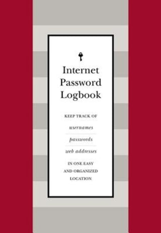 Cover image for 9781631065668 - Internet Password Logbook (Red Leatherette)