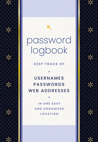 Cover image for 9781631069574 - Password Logbook (Black & Gold)