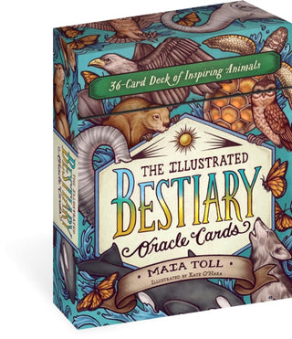 Cover image for 9781635864861 - The Illustrated Bestiary Oracle Cards
