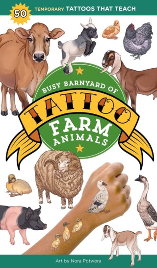 Cover image for 9781635869514 - Busy Barnyard of Tattoo Farm Animals