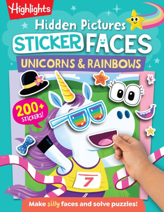 Supplemental image for 9781639622887 - Hidden Pictures Sticker Faces: Unicorns & Rainbows