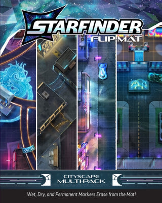 Cover image for 9781640786790 - Starfinder Flip-Mat: Cityscape Multi-Pack
