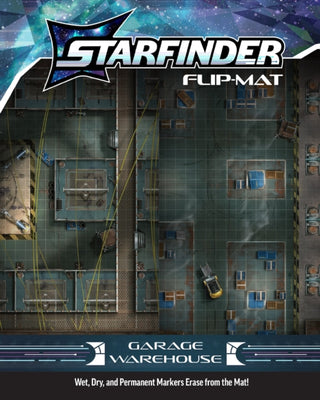Cover image for 9781640787049 - Starfinder Flip-Mat: Garage Warehouse