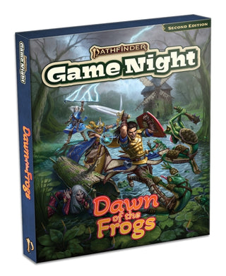 Cover image for 9781640787407 - Pathfinder Game Night: Dawn of the Frogs (Deluxe Adventure) (P2)