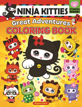 Cover image for 9781641240680 - Ninja Kitties Great Adventures Coloring Book