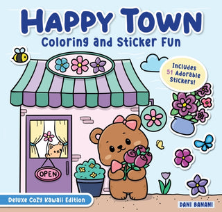 Cover image for 9781641244794 - Happy Town Coloring and Sticker Fun