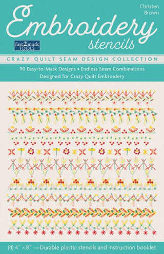 Cover image for 9781644033944 - Embroidery Stencils, Crazy Quilt Seam Design Collection