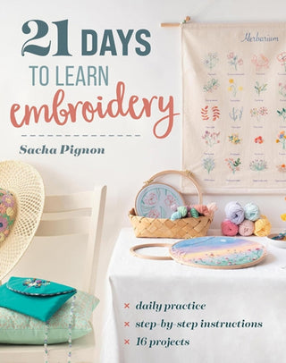 Cover image for 9781644036198 - 21 Days to Learn Embroidery