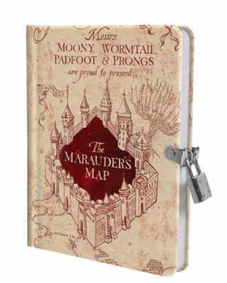 Cover image for 9781647222833 - Harry Potter: Marauder's Map Lock and Key Diary