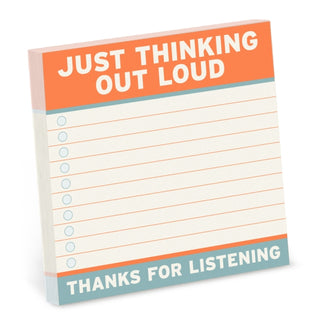 Cover image for 9781683493174 - Knock Knock Thinking Out Loud Sticky Notes (4 x 4-inches)