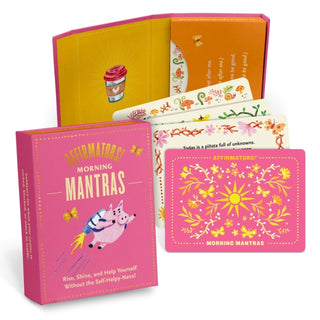 Supplemental image for 9781683493204 - Knock Knock Affirmators! Mantras (Morning) Card Deck, 40 Cards