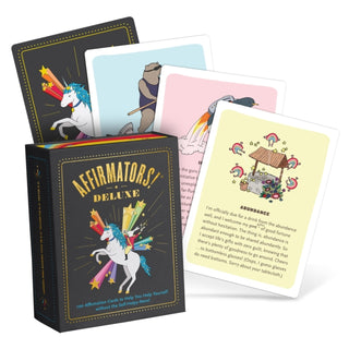 Cover image for 9781683493594 - Knock Knock Affirmators! Deluxe Deck: 100 Affirmation Cards