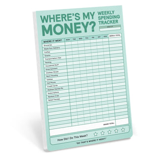 Supplemental image for 9781683493730 - Knock Knock Where's My Money Weekly Budget Tracker Pad (Pastel Version)