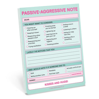 Supplemental image for 9781683493983 - Knock Knock Passive Aggressive Nifty Note (Pastel Version)